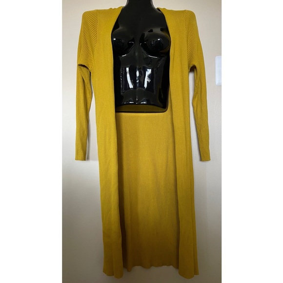 Forever 21 Sweaters - Forever 21+ Knit Duster Cardigan Mustard 2X Plus Size Longline Sweater